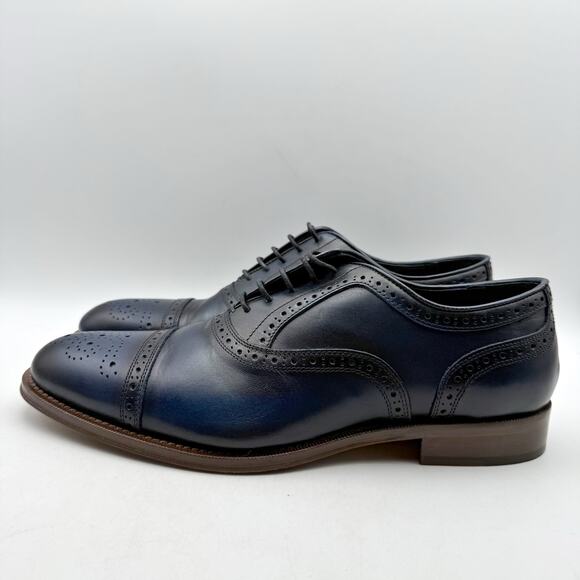 Mercanti Fiorentini Mens 7010 Oxford Shoes US 10 M Navy Leather GUC main image 11